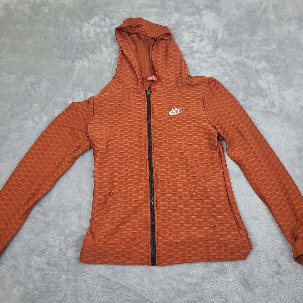 Vintage Nike Zip Up Hoodie Sweatshirt Sz XL Burnt Orange Sportswear Athletics
